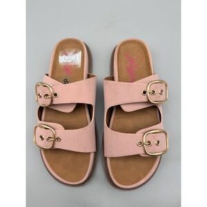 Jellypop Buddy Pink Double Buckle Slide Sandals Womens Size 8 Comfort Casual